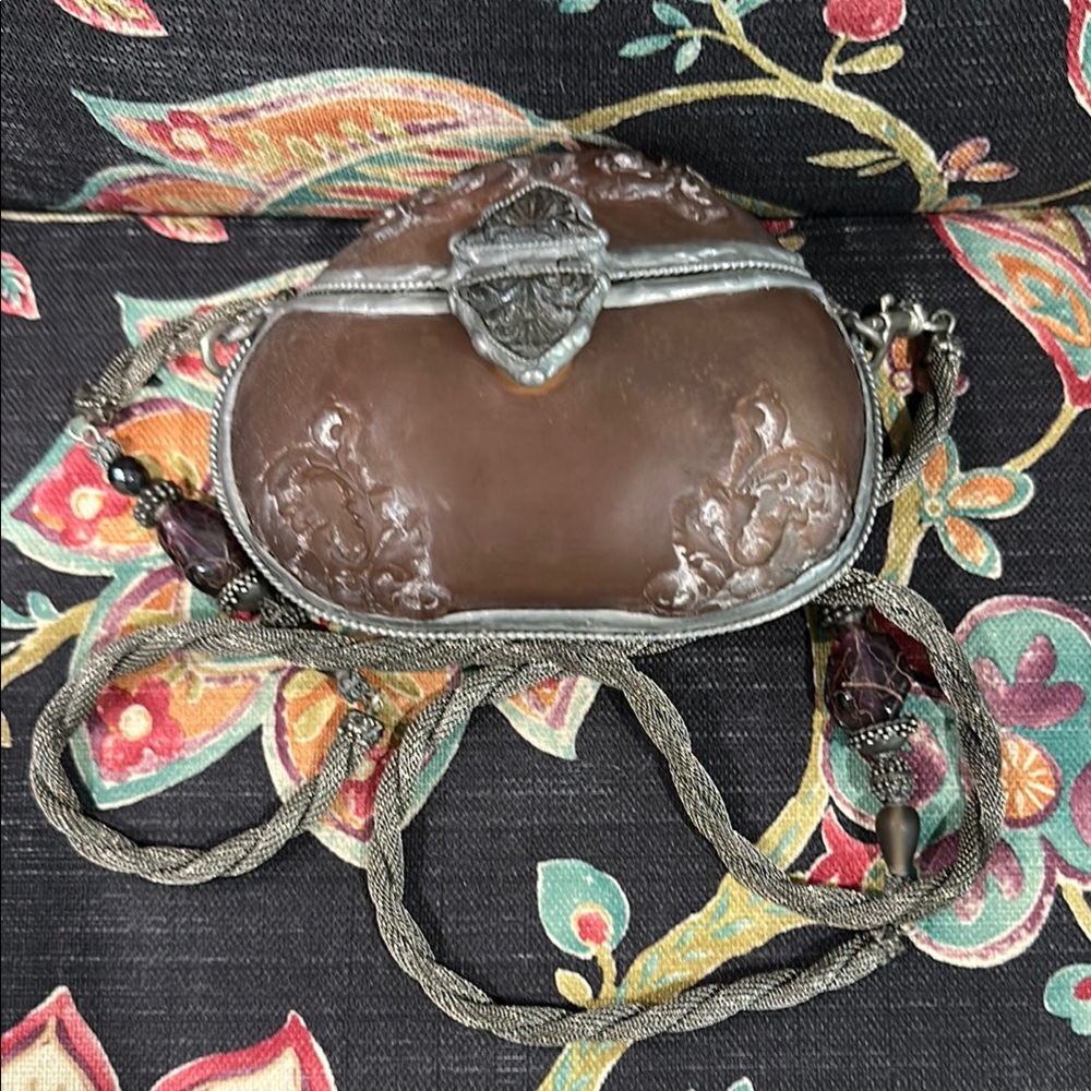 Maya Brown and Silver Clutch